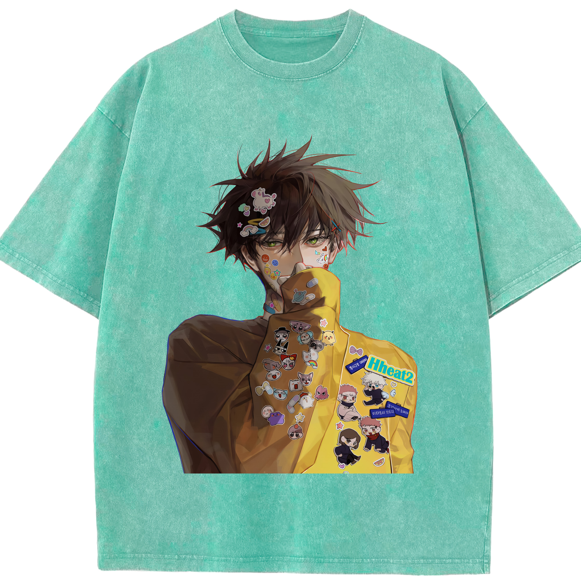 （画像用） 呪術廻戦 Jujutsu Kaisen 綿100% ヴィンテージ風 半袖Tシャツ（フロントプリント）